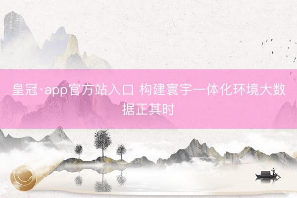 皇冠·app官方站入口 构建寰宇一体化环境大数据正其时
