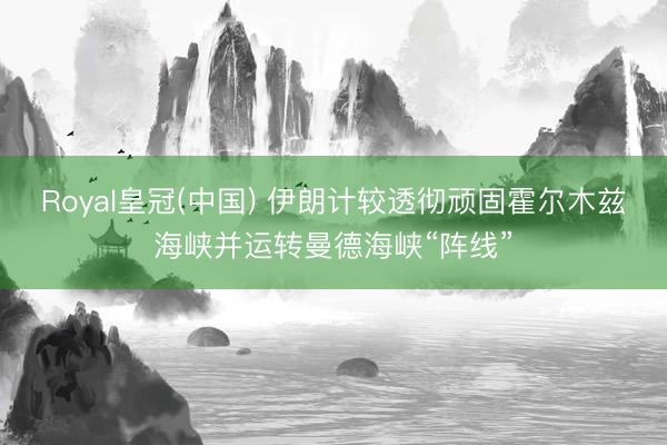 Royal皇冠(中国) 伊朗计较透彻顽固霍尔木兹海峡并运转曼德海峡“阵线”