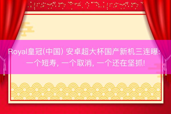 Royal皇冠(中国) 安卓超大杯国产新机三连曝: 一个短寿， 一个取消， 一个还在坚抓!