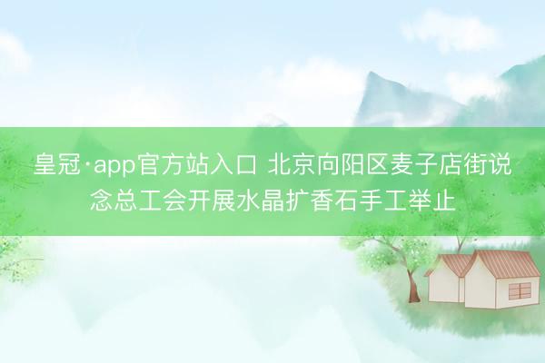 皇冠·app官方站入口 北京向阳区麦子店街说念总工会开展水晶扩香石手工举止